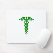 Caduceus Medical Symbol Green Mousepad (Mit Mouse)