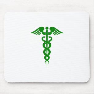 Caduceus Medical Symbol Green Mousepad
