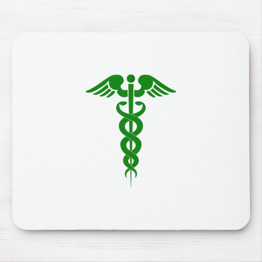 Caduceus Medical Symbol Green Mousepad (Vorne)