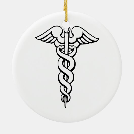 Caduceus Medical Symbol Keramik Ornament (Hinten)