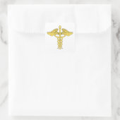 Caduceus Medical Symbol Quadratischer Aufkleber (Tasche)