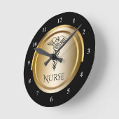 Caduceus Medical Symbol | Registered Nurses LPN RN Runde Wanduhr