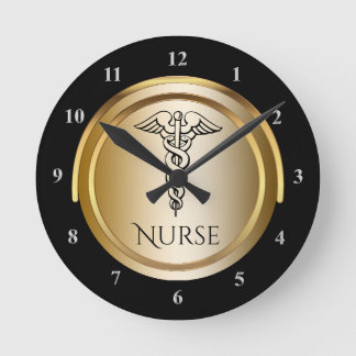 Caduceus Medical Symbol | Registered Nurses LPN RN Runde Wanduhr