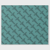 Caduceus-medizinisches Symbol aquamariner Geschenkpapier (Flach)