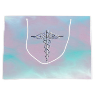 Caduceus-medizinisches Symbol auf Große Geschenktüte