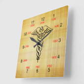 Caduceus militärische Zeitmauer Quadratische Wanduhr (Winkel)