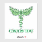 Caduceus mit Blätter Aufkleber (Blatt)