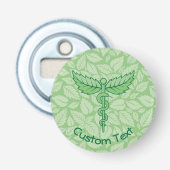 Caduceus mit Blätter Background Flaschenöffner (Vorderseite)