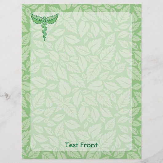 Caduceus mit Blätter Background Flyer (Vorne)