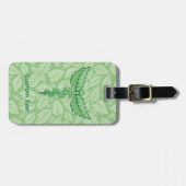 Caduceus mit Blätter Background Gepäckmarke Gepäckanhänger (Vorderseite horizontal)