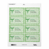 Caduceus mit Blätter Background Label (Vorne)