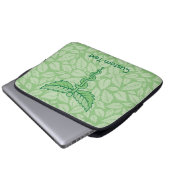 Caduceus mit Blätter Background Laptop-Sieb Laptopschutzhülle (Vorne Knopf)