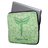 Caduceus mit Blätter Background Laptop-Sieb Laptopschutzhülle (Vorderseite Links)