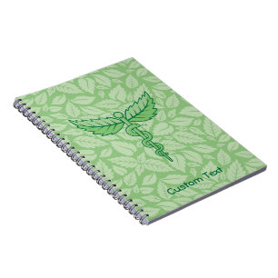 Caduceus mit Blätter Background Notebook Notizblock