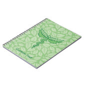Caduceus mit Blätter Background Notebook Notizblock (Linke Seite)