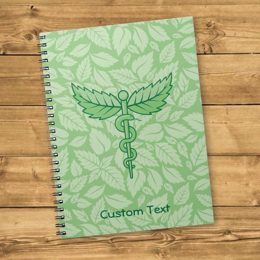 Caduceus mit Blätter Background Notebook Notizblock
