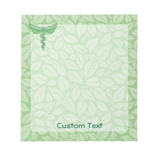 Caduceus mit Blätter Background Notepad Notizblock (Vorderseite)
