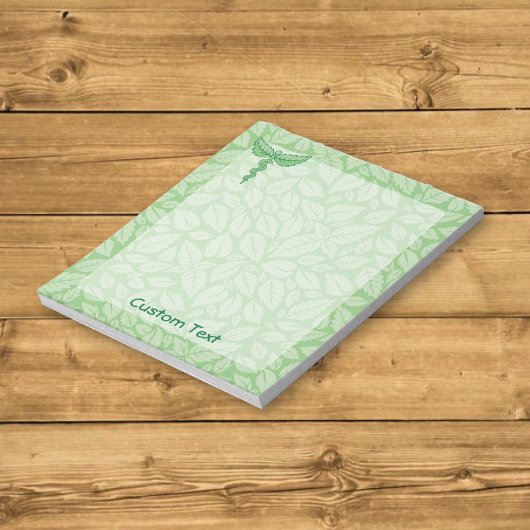 Caduceus mit Blätter Background Notepad Notizblock
