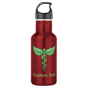 Caduceus mit Blätter Edelstahlflasche
