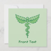 Caduceus mit Blätter Einladung (Vorderseite)