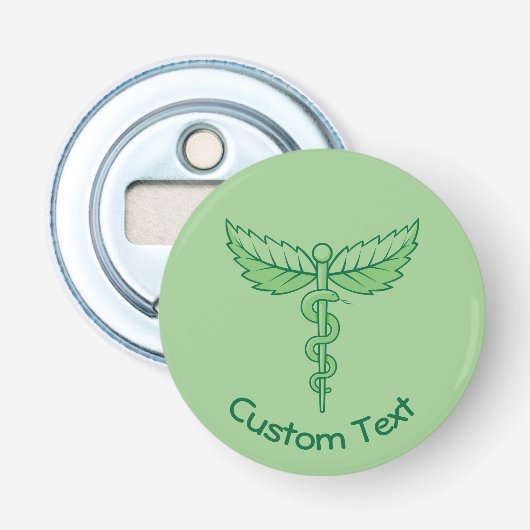 Caduceus mit Blätter Flaschenöffner (Vorderseite)