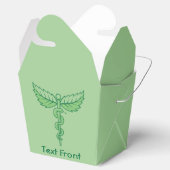 Caduceus mit Blätter Gefälligkeitsbox Geschenkschachtel (Geöffnet)