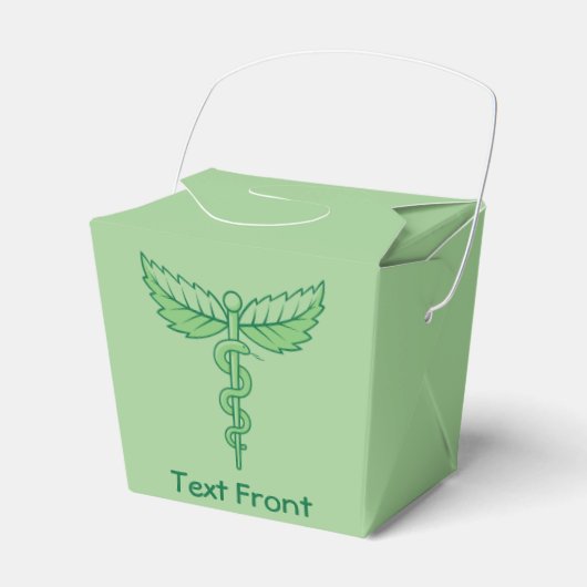 Caduceus mit Blätter Gefälligkeitsbox Geschenkschachtel (Vorderseite)