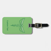 Caduceus mit Blätter Gepäckanhänger (Vorderseite horizontal)