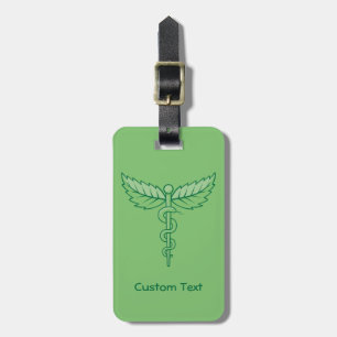 Caduceus mit Blätter Gepäckanhänger