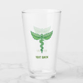Caduceus mit Blätter Glas (Rückseite)
