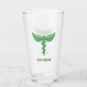 Caduceus mit Blätter Glas (Vorderseite)