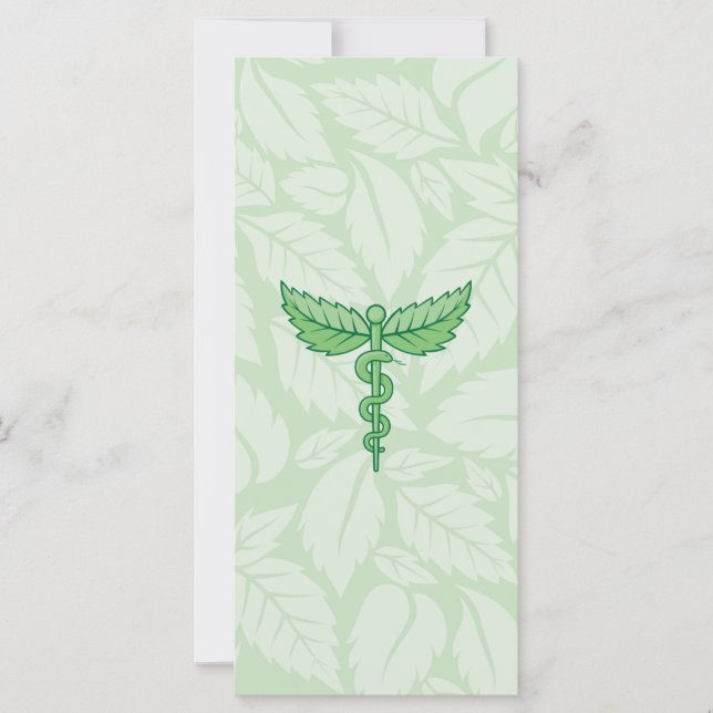 Caduceus mit Blätter Hintergrund (Vorderseite)