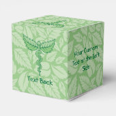Caduceus mit Blätter Hintergrund Gefälligkeitsbox Geschenkschachtel (Rückseite)