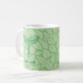 Caduceus mit Blätter Hintergrund Kaffee Tasse (Vorderseite Links)
