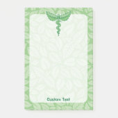 Caduceus mit Blätter Hintergrund Post-it Klebezettel (Vorderseite)