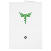Caduceus mit Blätter Hintergrund Postkarte (Hinten)