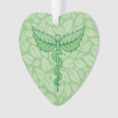 Caduceus mit Blätter Hintergrundverzierung Ornament (Vorderseite)