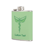 Caduceus mit Blätter Hip Flask Flachmann (Links)