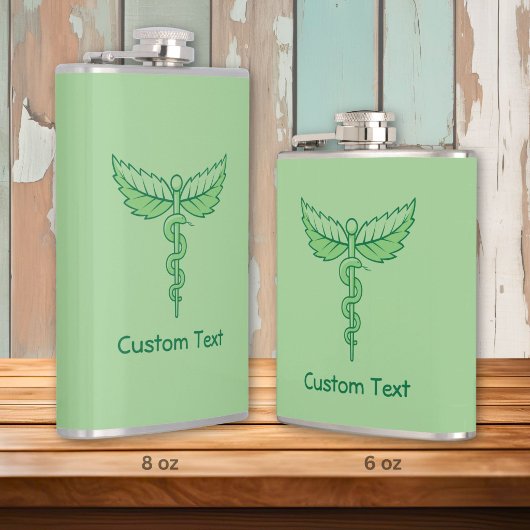 Caduceus mit Blätter Hip Flask Flachmann