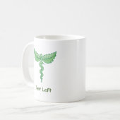 Caduceus mit Blätter Kaffee Tasse (Vorderseite Links)