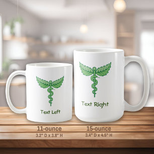 Caduceus mit Blätter Kaffee Tasse