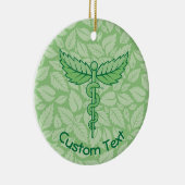 Caduceus mit Blätter Keramik Keramik Ornament (Rechts)
