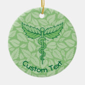 Caduceus mit Blätter Keramik Ornament (Vorne)