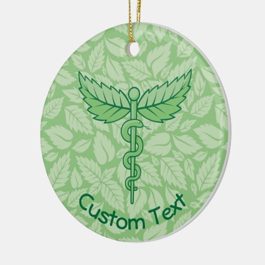 Caduceus mit Blätter Keramik Ornament (Links)