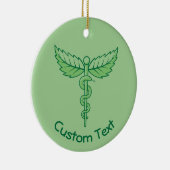 Caduceus mit Blätter Keramik Ornament (Rechts)