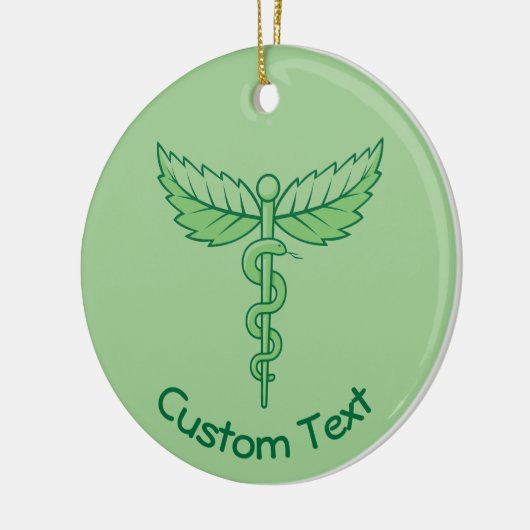 Caduceus mit Blätter Keramik Ornament (Links)