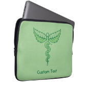 Caduceus mit Blätter Laptop-Sieb Laptopschutzhülle (Vorne Rechts)