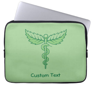 Caduceus mit Blätter Laptop-Sieb Laptopschutzhülle