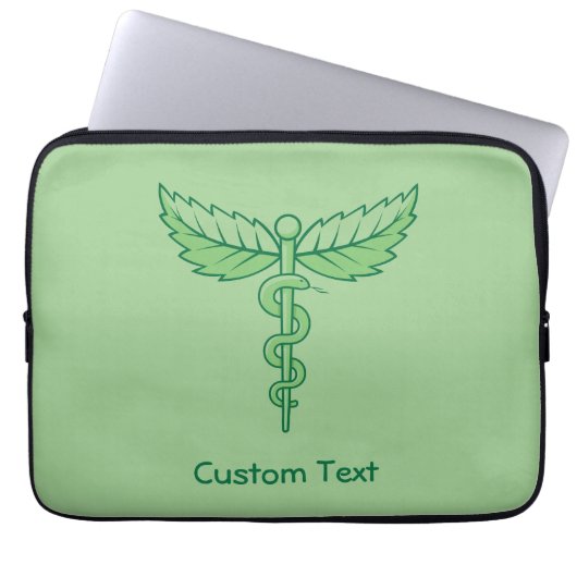 Caduceus mit Blätter Laptop-Sieb Laptopschutzhülle (Vorderseite)