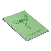 Caduceus mit Blätter Notebook Notizblock (Rechte Seite)